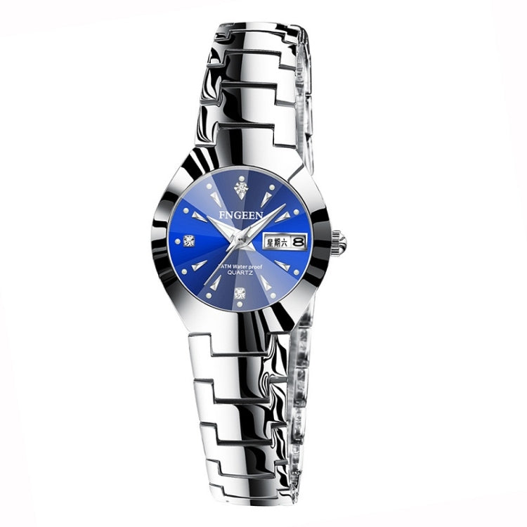 Relógio de Quartzo para Casal FNGEEN 5808 com Bracelete de Aço Feminino, Superfície Café Aço Castanho, Superfície Preta Aço Preto, Superfície Branca Aço Inoxidável, Superfície Preta Aço Branco, Superfície Azul Aço Inoxidável