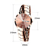 Relógio de Quartzo para Casal FNGEEN 5808 com Bracelete de Aço Feminino, Superfície Café Aço Castanho, Superfície Preta Aço Preto, Superfície Branca Aço Inoxidável, Superfície Preta Aço Branco, Superfície Azul Aço Inoxidável