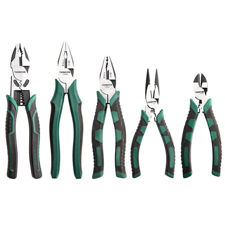 TUOSEN Alicate Multifuncional de Crimpagem e Decapagem para Poupar Trabalho, Alicate Plano com Torno Manual, 11116 9 Polegadas
