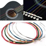 Conjunto de 6 Cordas Multicolor para Guitarra E-A, Cordas para Guitarra E-A