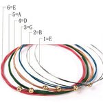 Conjunto de 6 Cordas Multicolor para Guitarra E-A, Cordas para Guitarra E-A