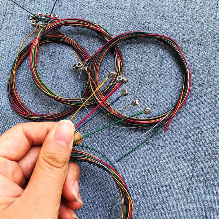 Conjunto de 6 Cordas Multicolor para Guitarra E-A, Cordas para Guitarra E-A