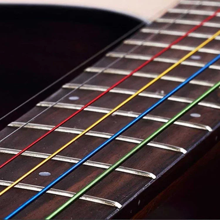 Conjunto de 6 Cordas Multicolor para Guitarra E-A, Cordas para Guitarra E-A