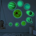 Adesivos Fluorescentes de Parede Sistema Solar Planeta E para Quarto e Sala