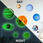 Adesivos Fluorescentes de Parede Sistema Solar Planeta E para Quarto e Sala