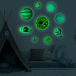 Adesivos Fluorescentes de Parede Sistema Solar Planeta E para Quarto e Sala