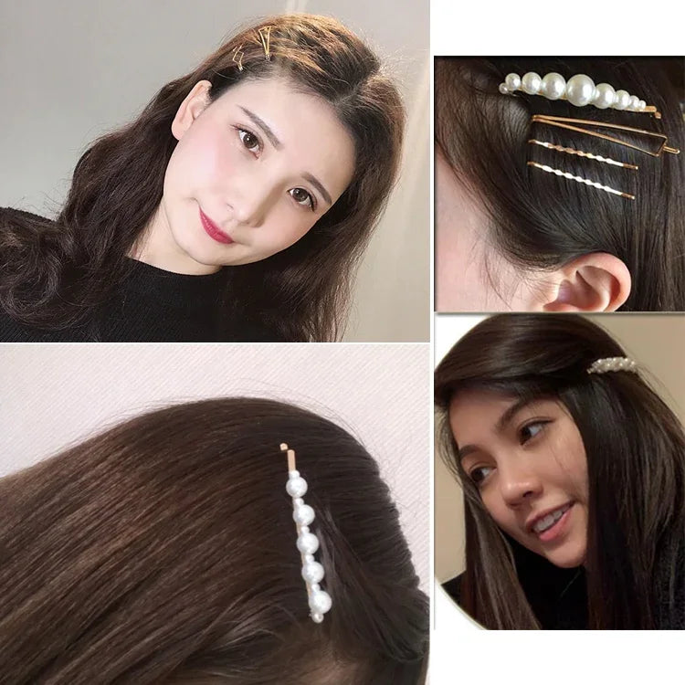 Joias de Moda Pregadeiras de Cabelo Banhadas Presilhas de Pérola Femininas Cabeça Nupcial