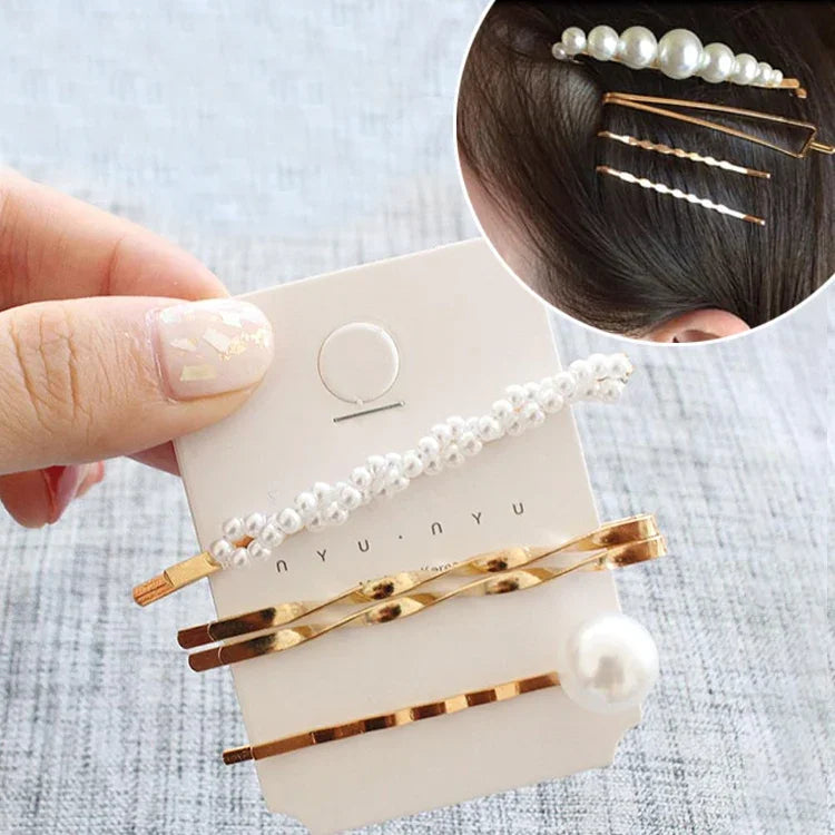 Joias de Moda Pregadeiras de Cabelo Banhadas Presilhas de Pérola Femininas Cabeça Nupcial
