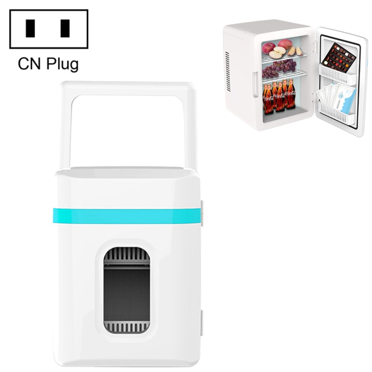 Frigorífico Mini 10L para Carro e Casa Uso Duplo Pequeno Frigorífico para Dormitório, Plugue CN, Frigorífico Mini 10L