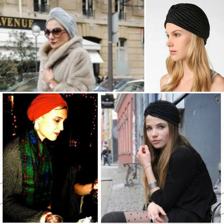 Faixa de Cabeça Turbante Elástica para Férias Chapéu de Dormir com Proteção para Ouvidos