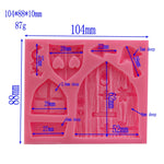 2 Peças Molde de Silicone para Doces em Forma de Janela de Casa de Desenho Animado, Ferramenta de Decoração de Bolos de Contos de Fadas