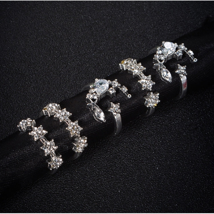 Conjunto de 5 Anéis Ajustáveis Vintage para Mulheres com Estrelas e Lua