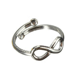 Anel de dedo simples de metal com design de oito, joalharia de praia para mulher