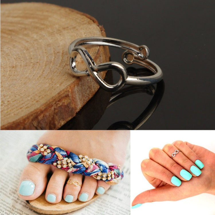 Anel de dedo simples de metal com design de oito, joalharia de praia para mulher