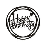 Molde de Corte de Faca Redondo Feliz Aniversário DIY Clip Álbum Cartão de Saudação, Forma Redonda Feliz Aniversário