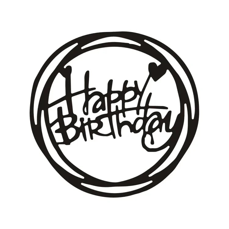 Molde de Corte de Faca Redondo Feliz Aniversário DIY Clip Álbum Cartão de Saudação, Forma Redonda Feliz Aniversário