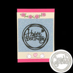 Molde de Corte de Faca Redondo Feliz Aniversário DIY Clip Álbum Cartão de Saudação, Forma Redonda Feliz Aniversário