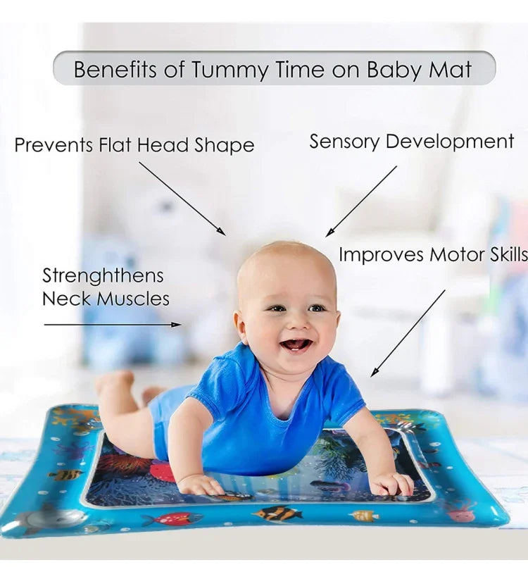 Colchão de Água Inflável para Brincar em Aquário para Bebé, Tapete para Deitar, Azul Claro 66*50cm, Branco 60*50cm, Azul 60*50cm