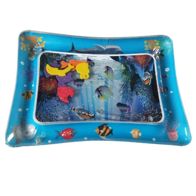 Colchão de Água Inflável para Brincar em Aquário para Bebé, Tapete para Deitar, Azul Claro 66*50cm, Branco 60*50cm, Azul 60*50cm