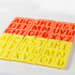 Conjunto de 3 Moldes de Silicone para Cubos de Gelo com Letras de A a Z, 3 em 1 Formato de Letras (Laranja)