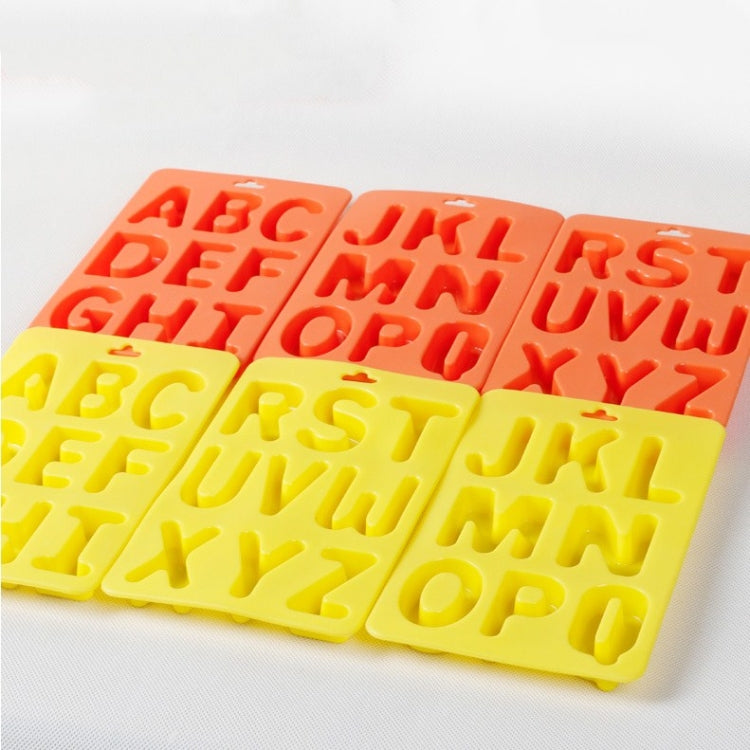 Conjunto de 3 Moldes de Silicone para Cubos de Gelo com Letras de A a Z, 3 em 1 Formato de Letras (Laranja)