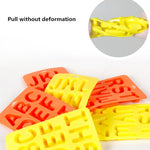 Conjunto de 3 Moldes de Silicone para Cubos de Gelo com Letras de A a Z, 3 em 1 Formato de Letras (Laranja)