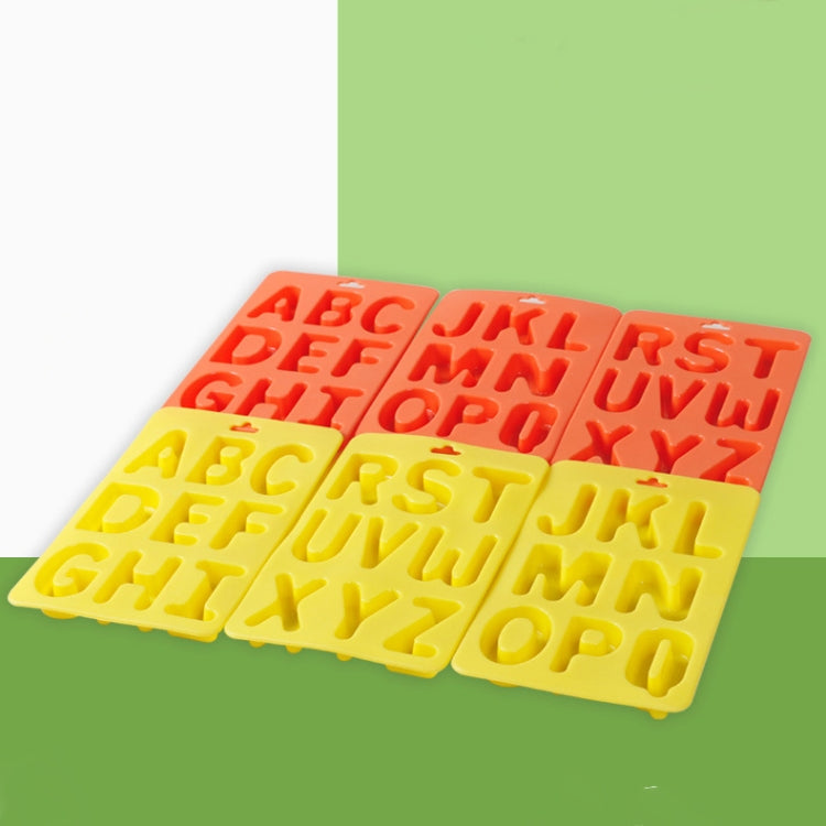 Conjunto de 3 Moldes de Silicone para Cubos de Gelo com Letras de A a Z, 3 em 1 Formato de Letras (Laranja)