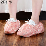 2 Pares de Capa de Sapato Elástica Reutilizável e Espessa para Casa, Antiderrapante, Capa de Sapato à Prova de Pó e Água Flamingo