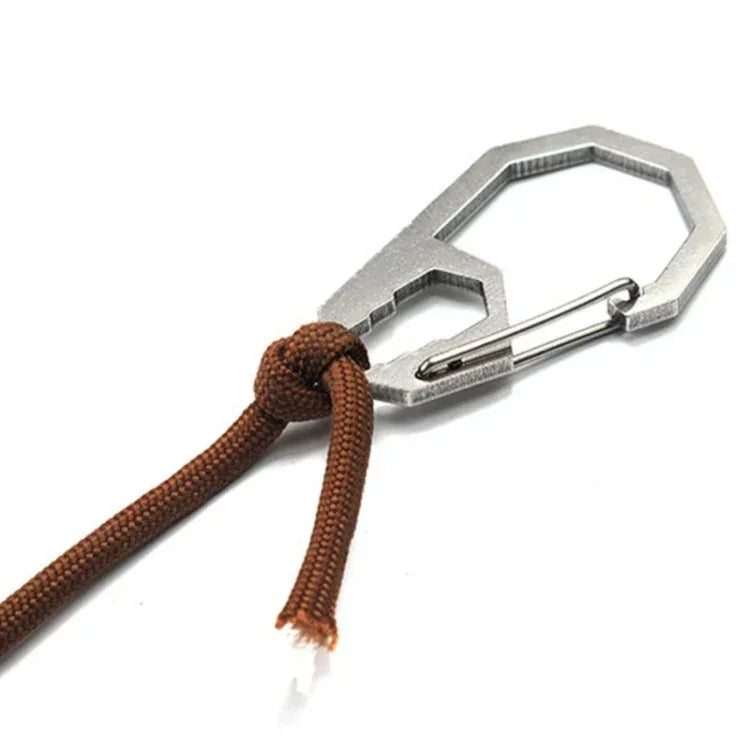 Ferramenta de Camping EDC Exterior Chave Hexagonal Mosquetão de Aço Inoxidável Fivela de Escalada Multifuncional Chaveiro com Fivela