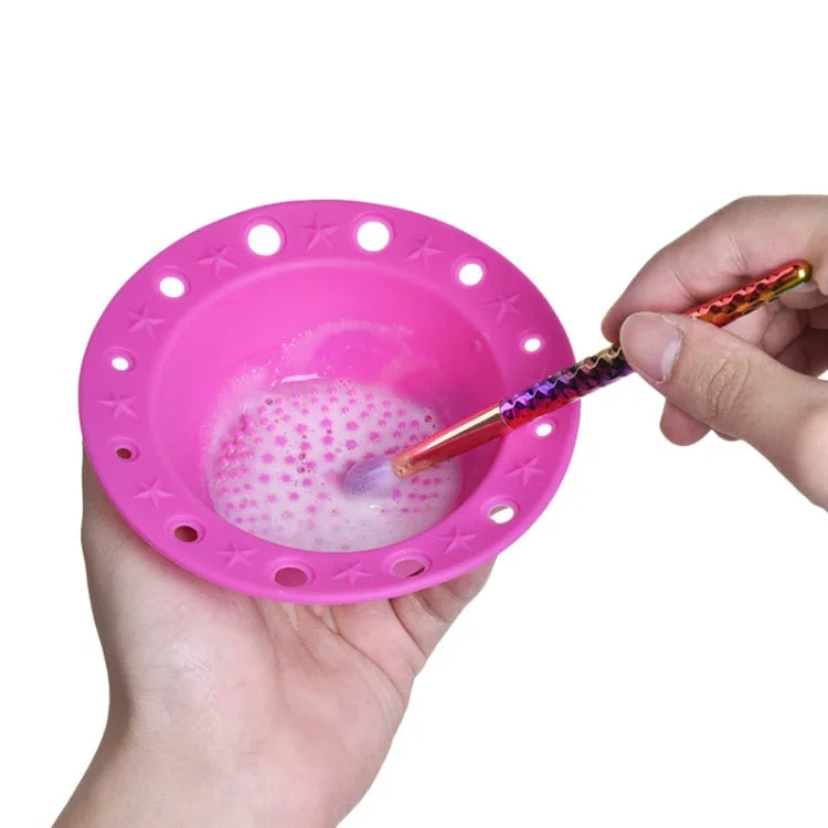 Bandeja de Pincéis de Silicone para Ferramentas de Beleza Tigela Especial para Limpeza de Pincéis de Maquilhagem