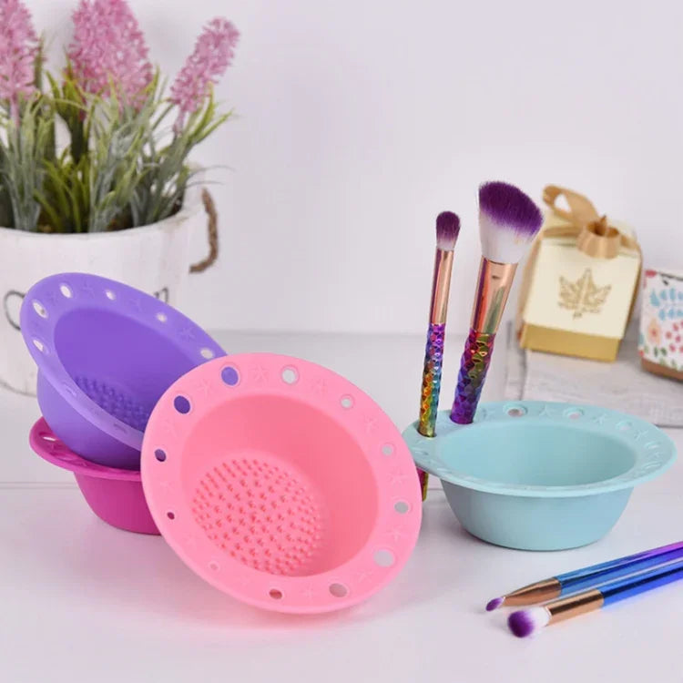 Bandeja de Pincéis de Silicone para Ferramentas de Beleza Tigela Especial para Limpeza de Pincéis de Maquilhagem