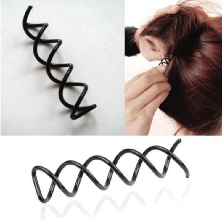 5pcs Grampos de Cabelo Espiral Acessórios Grampos Grampos Espiral Chuck Grampos Cabeça Y Forma de Pino Redondo Bandolete