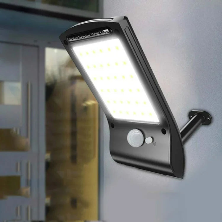 Luzes Solares Exteriores 36 LED Super Brilhante, Lâmpada Solar 280LM com Sensor de Movimento, Luzes de Segurança Sem Fios, Impermeáveis, Luzes de Parede Flexíveis