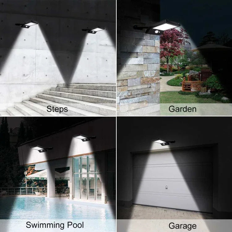 Luzes Solares Exteriores 36 LED Super Brilhante, Lâmpada Solar 280LM com Sensor de Movimento, Luzes de Segurança Sem Fios, Impermeáveis, Luzes de Parede Flexíveis