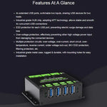 Waveshare 23929 USB HUB, Extensão de 4 Portas USB 3.2, Hosts Duplos com Comutação, Multi Proteções, 23929
