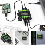 Waveshare 23929 USB HUB, Extensão de 4 Portas USB 3.2, Hosts Duplos com Comutação, Multi Proteções, 23929