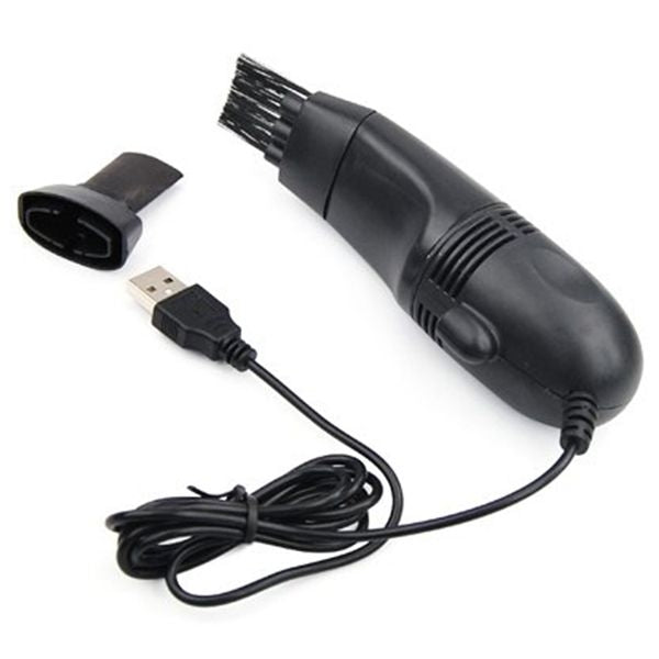 Mini Aspirador USB para Teclado de Secretária com Escovas