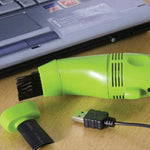Mini Aspirador USB para Teclado de Secretária com Escovas