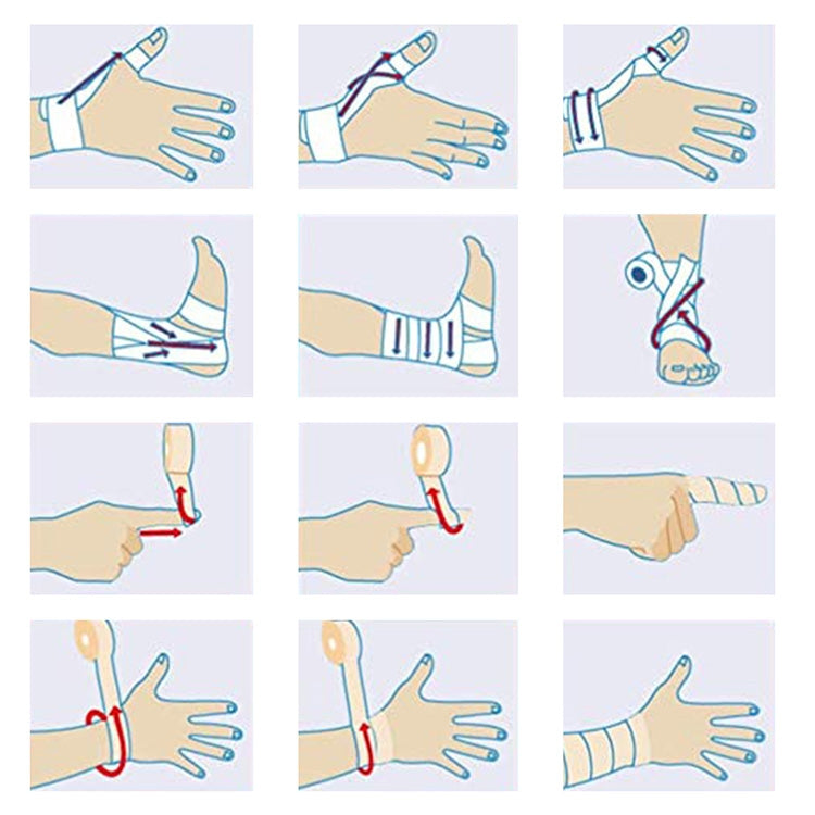 Bandagem elástica auto-adesiva para desporto, 450 x 2,5cm, 450 x 5cm, 450 x 7,5cm, 450 x 10cm