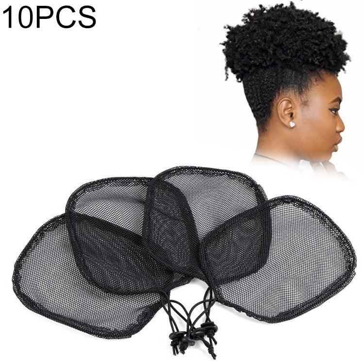10 PCS Rede para Peruca para Fazer Rabo de Cavalo Preto Sem Cabelo