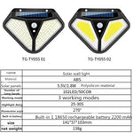 Lâmpada de parede solar com corpo de indução, lâmpada de jardim, vila, iluminação exterior impermeável, lâmpada de rua, 102 LED