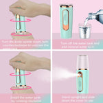 Pulverizador Hidratante Mini Portátil Recarregável, Desinfetante de Beleza, Humidificador Automático com Pulverizador de Álcool, Pulverizador Hidratante