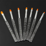 Conjunto de 7 peças / Conjunto de Pincéis para Unhas de Gel UV Acrílico Cristal Design Builder Pintura Ferramenta de Pincel para Arte de Unhas Conjunto de Pincéis para Pintura, Desenho e Escultura em Cristal