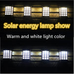 Lâmpada de parede solar exterior prolongada IP65 impermeável para pátio, jardim, vila, parede, cerca, luz de escada, luz branca, branco quente