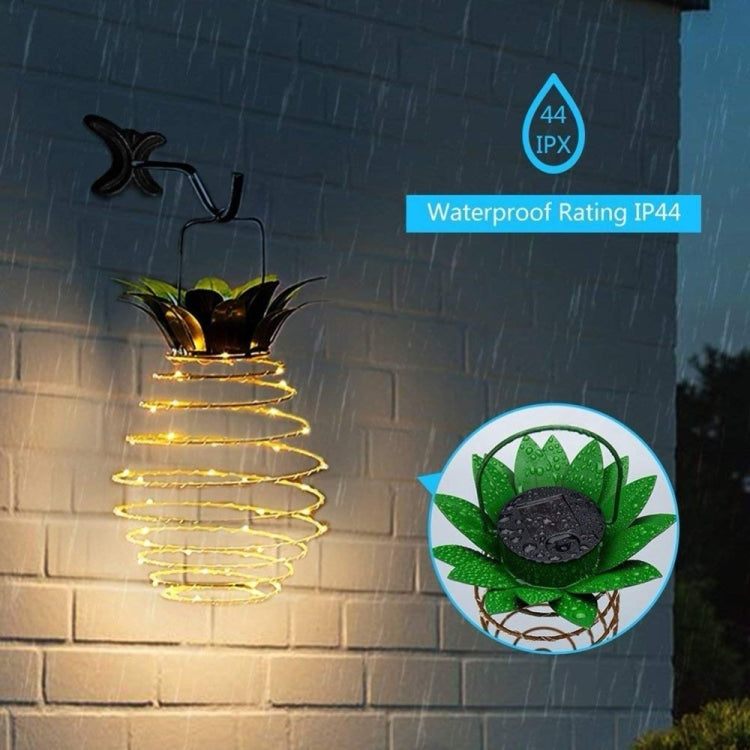 30 LEDs Lâmpada Solar de Fio Abacaxi de Ferro para Exterior Lustre Telescópico Luz Moderna para Alpendre, 30 LEDs