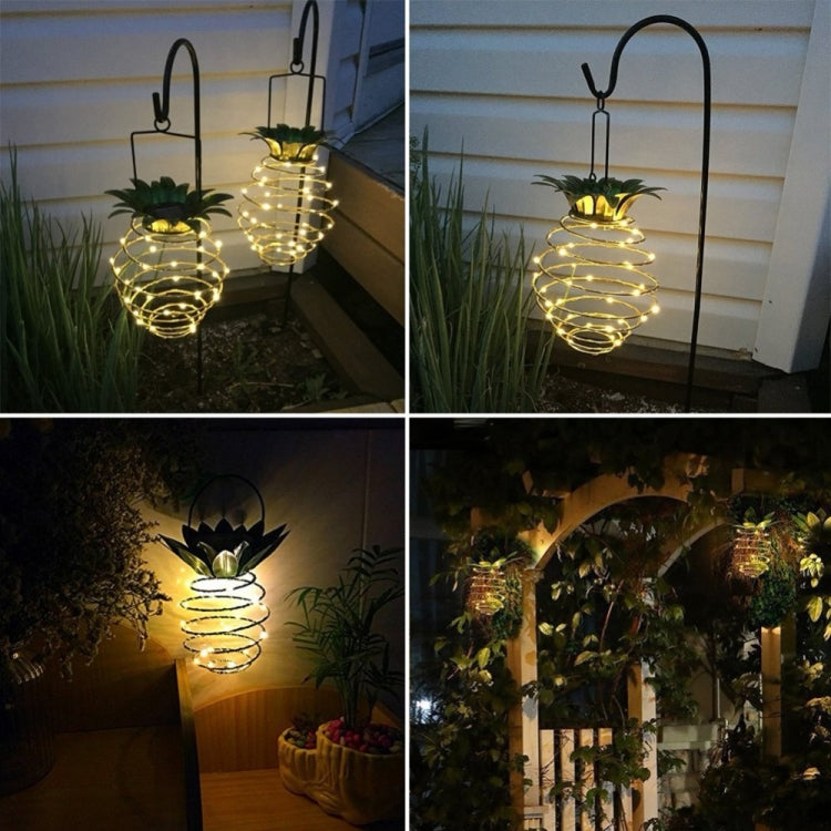 30 LEDs Lâmpada Solar de Fio Abacaxi de Ferro para Exterior Lustre Telescópico Luz Moderna para Alpendre, 30 LEDs