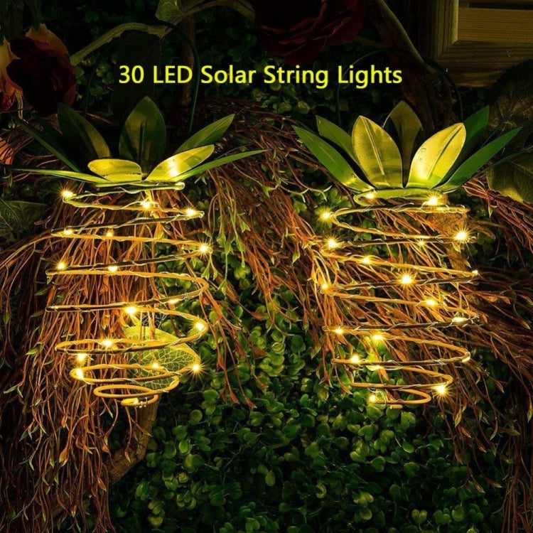 30 LEDs Lâmpada Solar de Fio Abacaxi de Ferro para Exterior Lustre Telescópico Luz Moderna para Alpendre, 30 LEDs