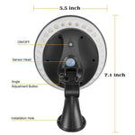 Luzes de Alpendre Solares IP65 Impermeáveis para Parede Exterior, Cerca e Caminho de Jardim