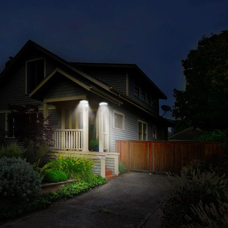 Luzes de Alpendre Solares IP65 Impermeáveis para Parede Exterior, Cerca e Caminho de Jardim
