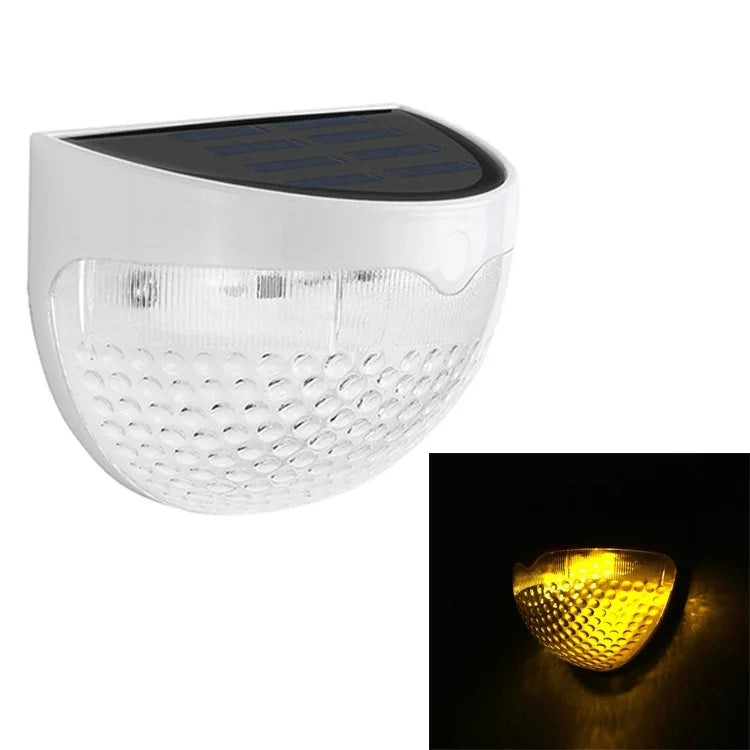 Luz solar semicircular IP55 impermeável com controlo, luz de cerca, lâmpada de jardim, branco quente, luz branca